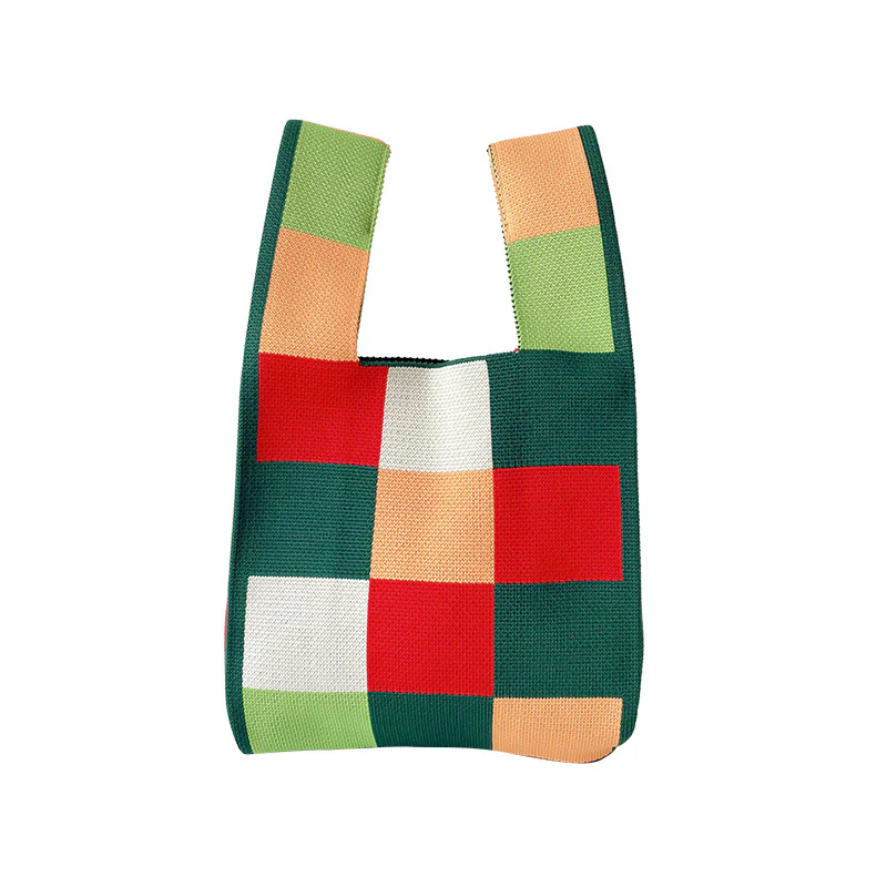 Checkerboard knit tote - Image 6