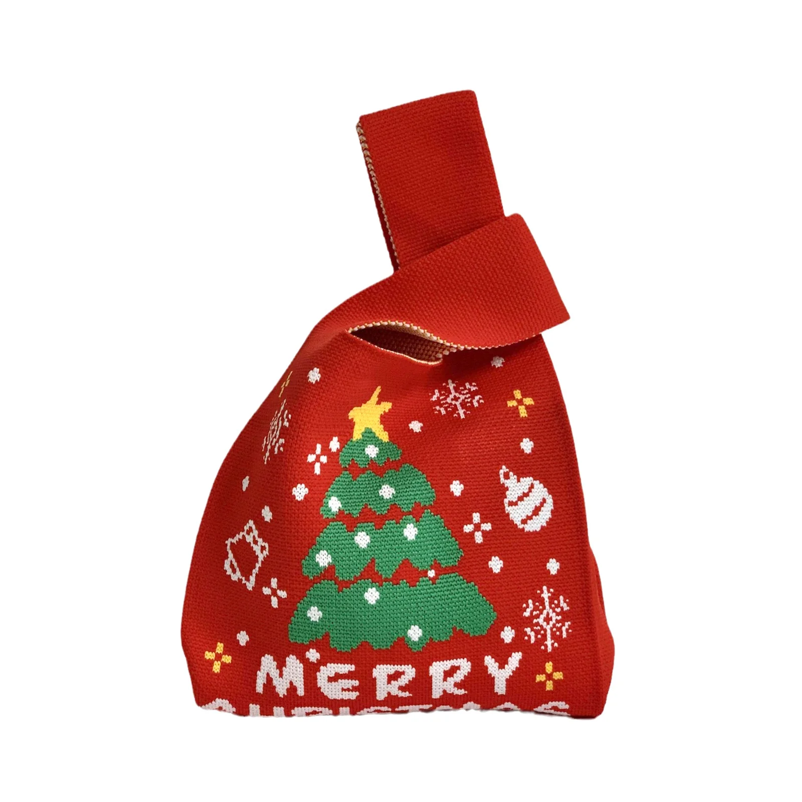 Christmas Gift Bag Knitted Vest Bag Handbag - Image 6