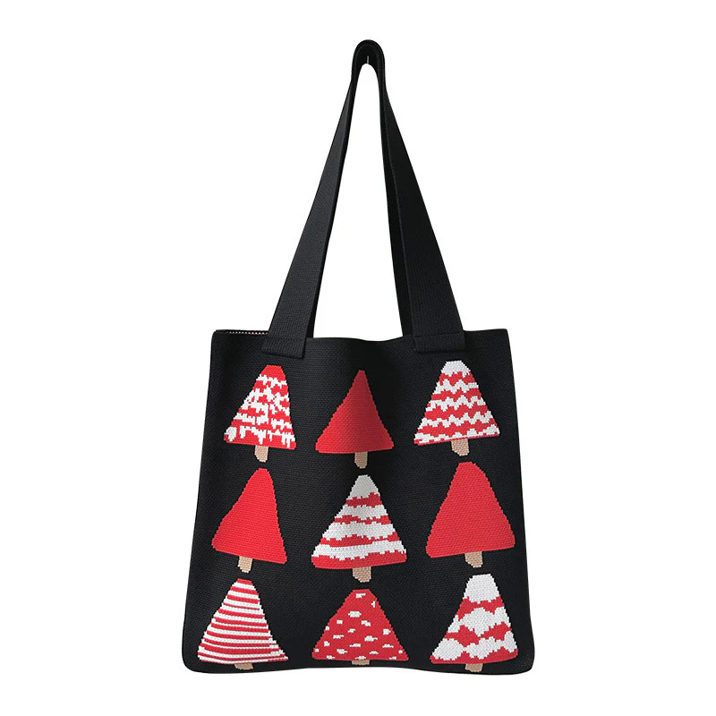 Christmas tree knitted tote bag - Image 6