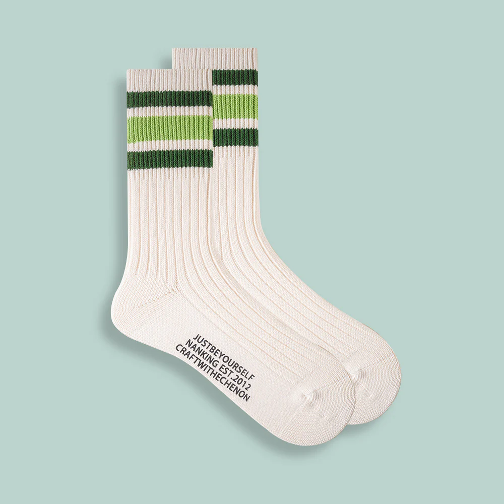 Combed Cotton Retro Three-Bar Sports Socks - Image 2