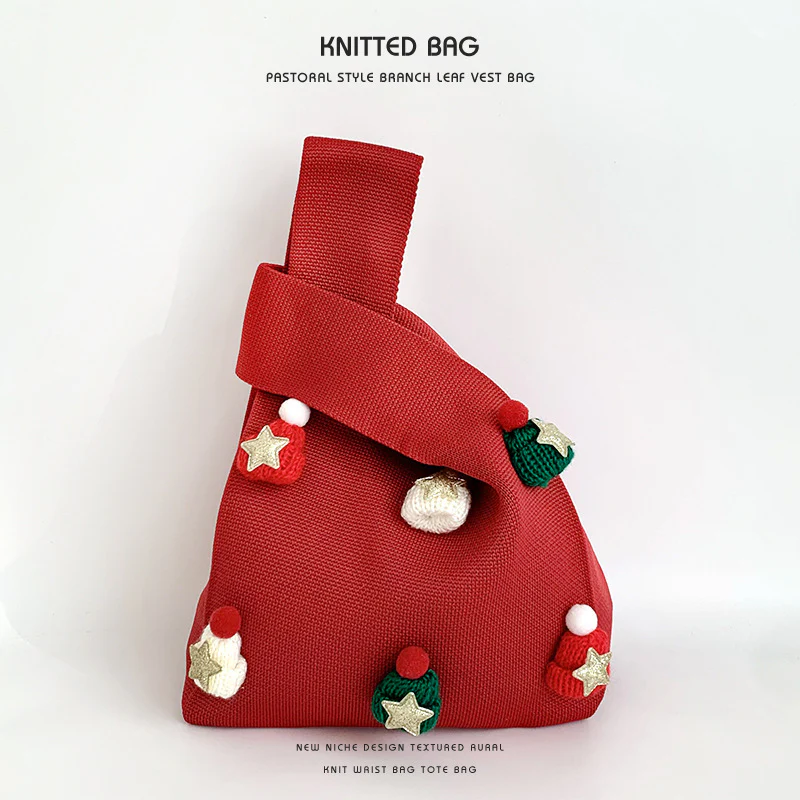 Handmade Christmas hat cute knitted wrist bag - Image 16