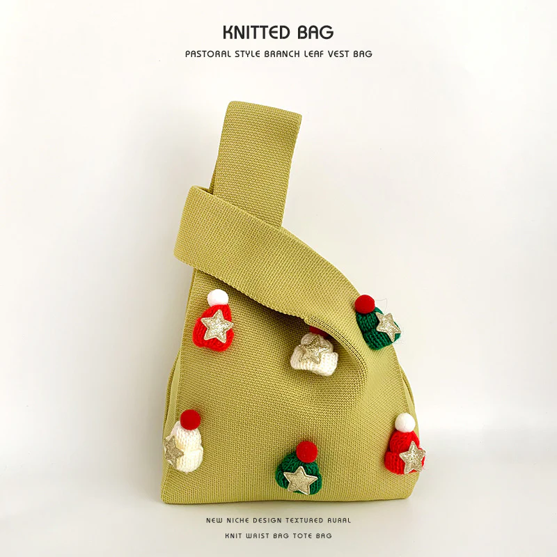 Handmade Christmas hat cute knitted wrist bag - Image 17