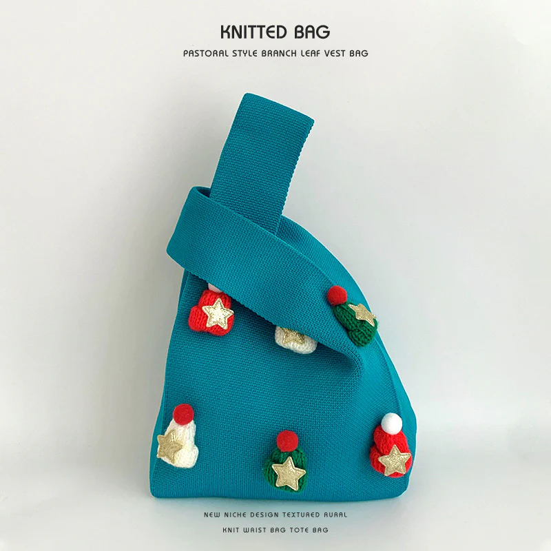 Handmade Christmas hat cute knitted wrist bag - Image 19