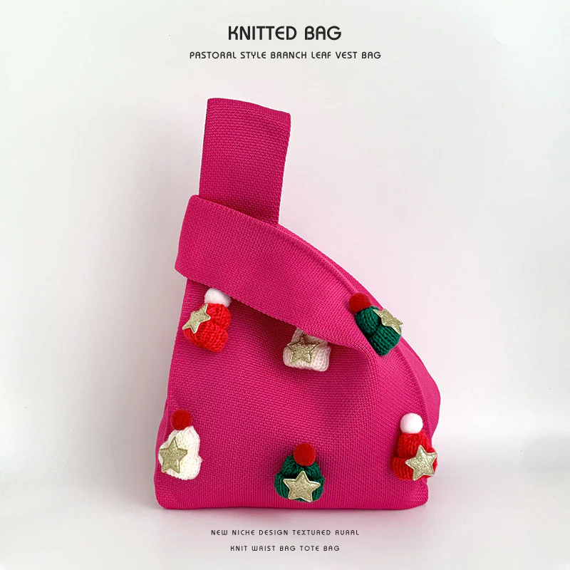 Handmade Christmas hat cute knitted wrist bag - Image 21