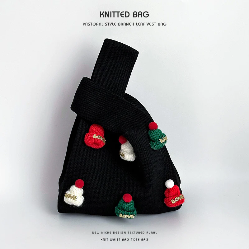 Handmade Christmas hat cute knitted wrist bag - Image 7