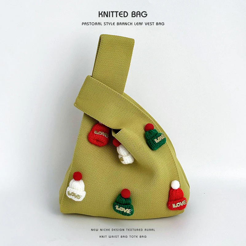 Handmade Christmas hat cute knitted wrist bag - Image 9