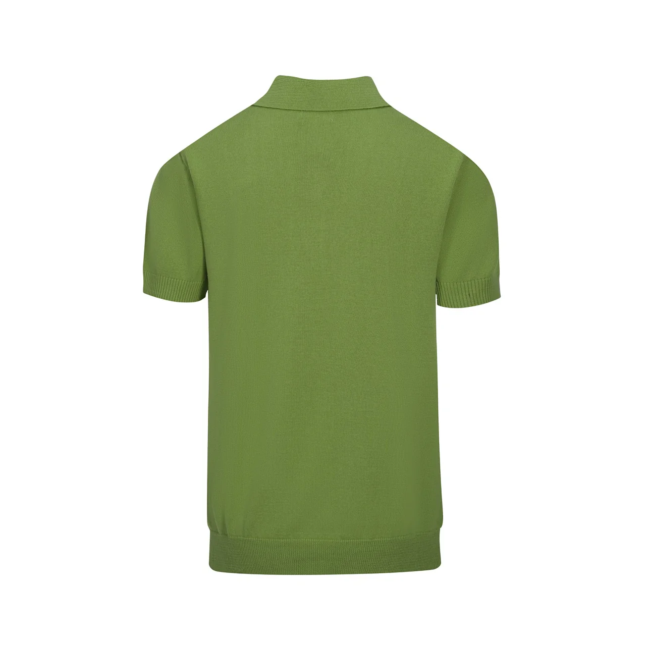 Men's 60s Green Vertical Stripe Knit Polo Shirt – Retro Mod Style - Image 8
