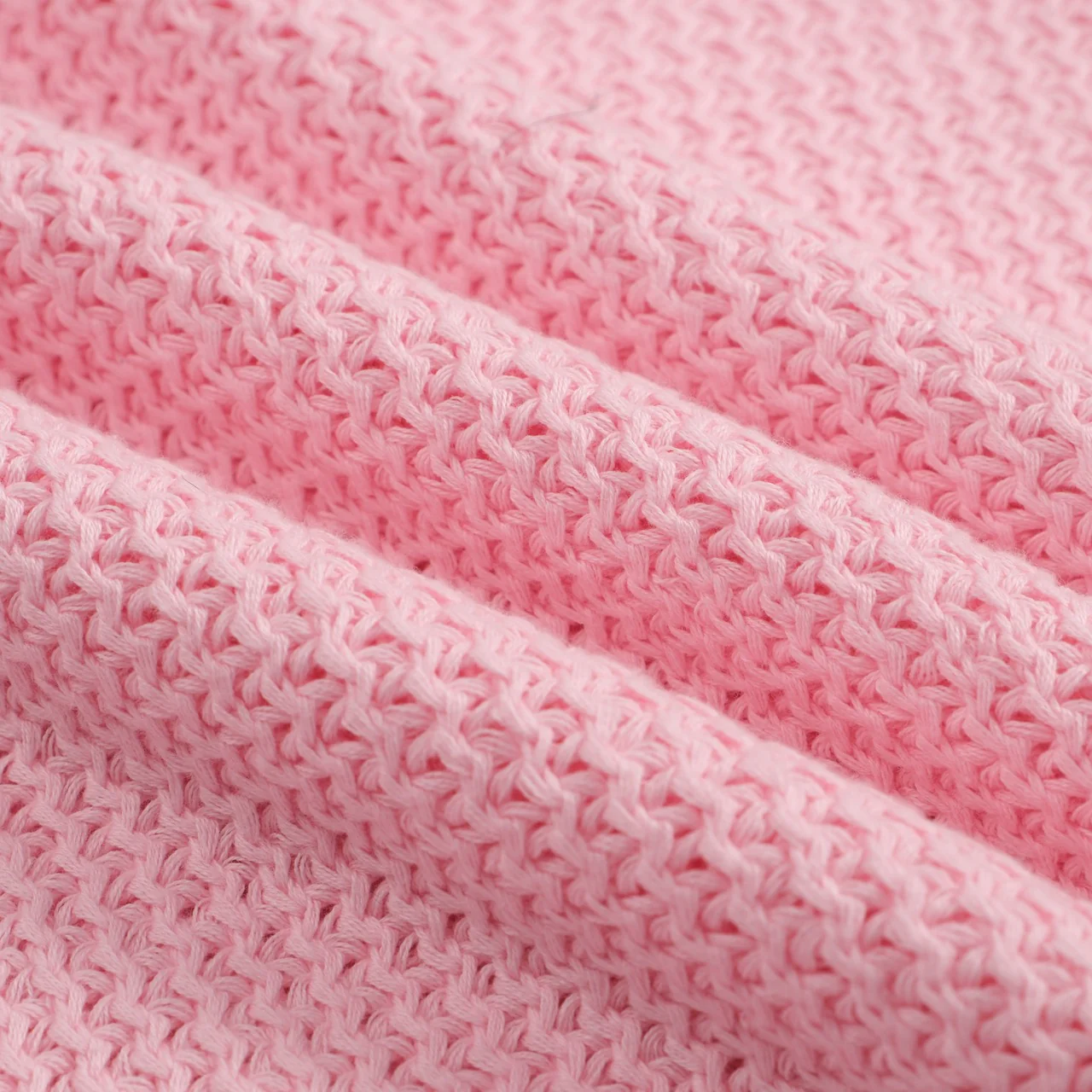 Men's 60s Mod Pink Waffle Knit Polo – Lightweight Retro V-Neck Shirt - Image 2