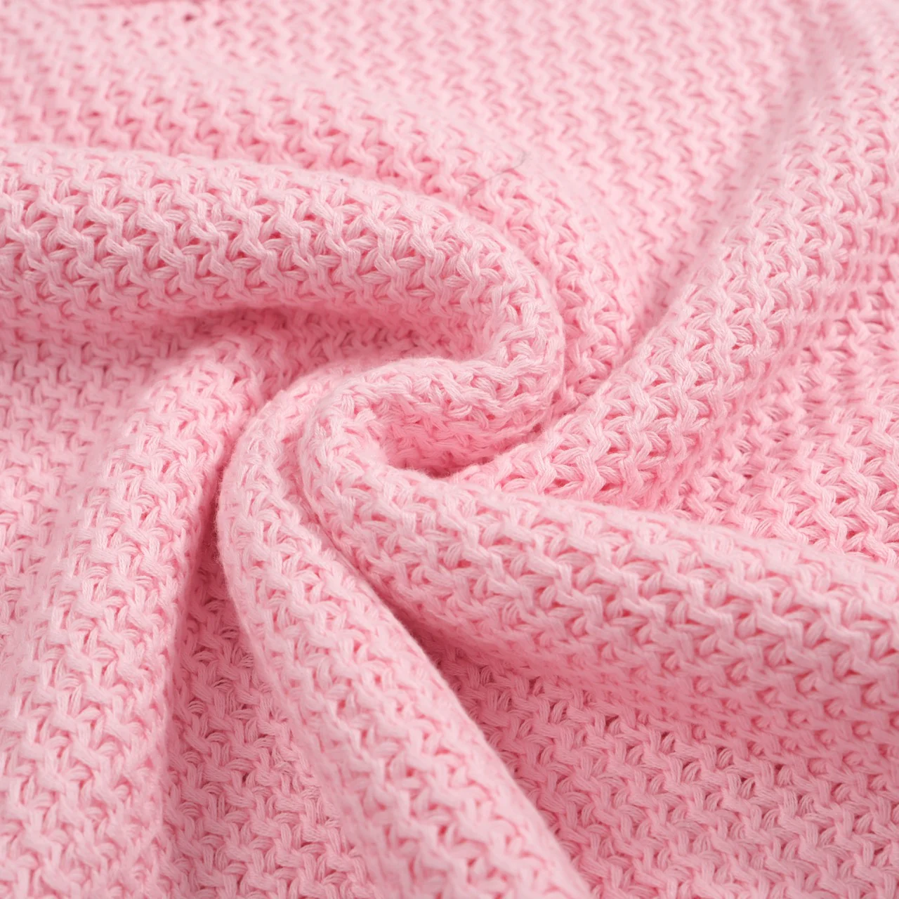 Men's 60s Mod Pink Waffle Knit Polo – Lightweight Retro V-Neck Shirt - Image 7