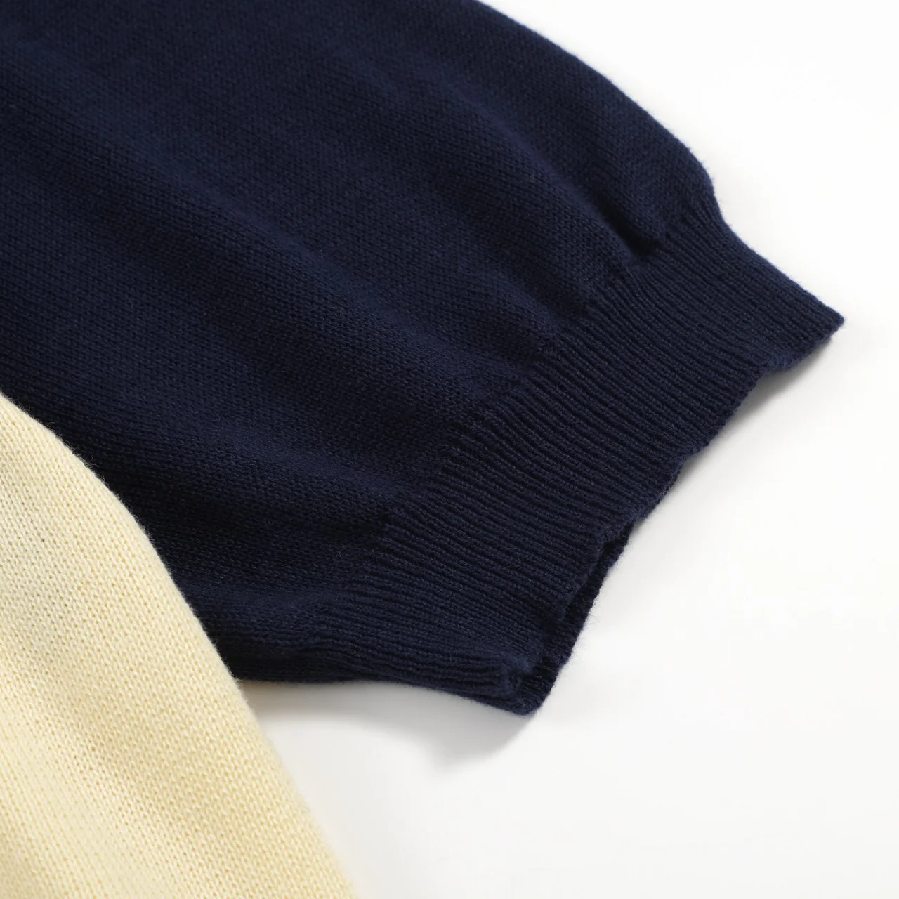 Men's 60s Star Print Knit Polo Shirt – Navy & Cream Retro Mod Style - Image 5