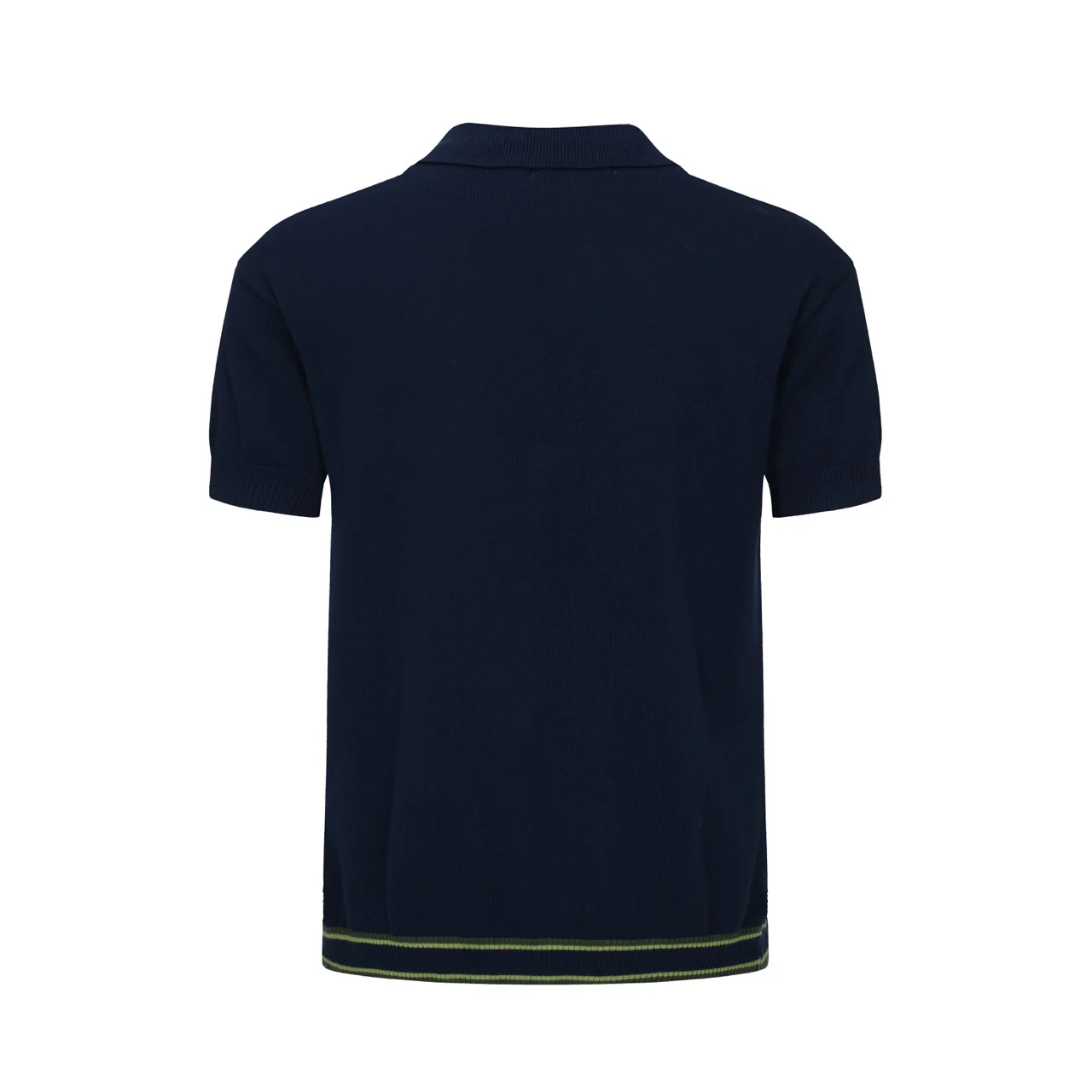 Men's 60s Gradient Stripe Knit Polo – Mod Vertical Panel Short Sleeve Shirt - Image 9