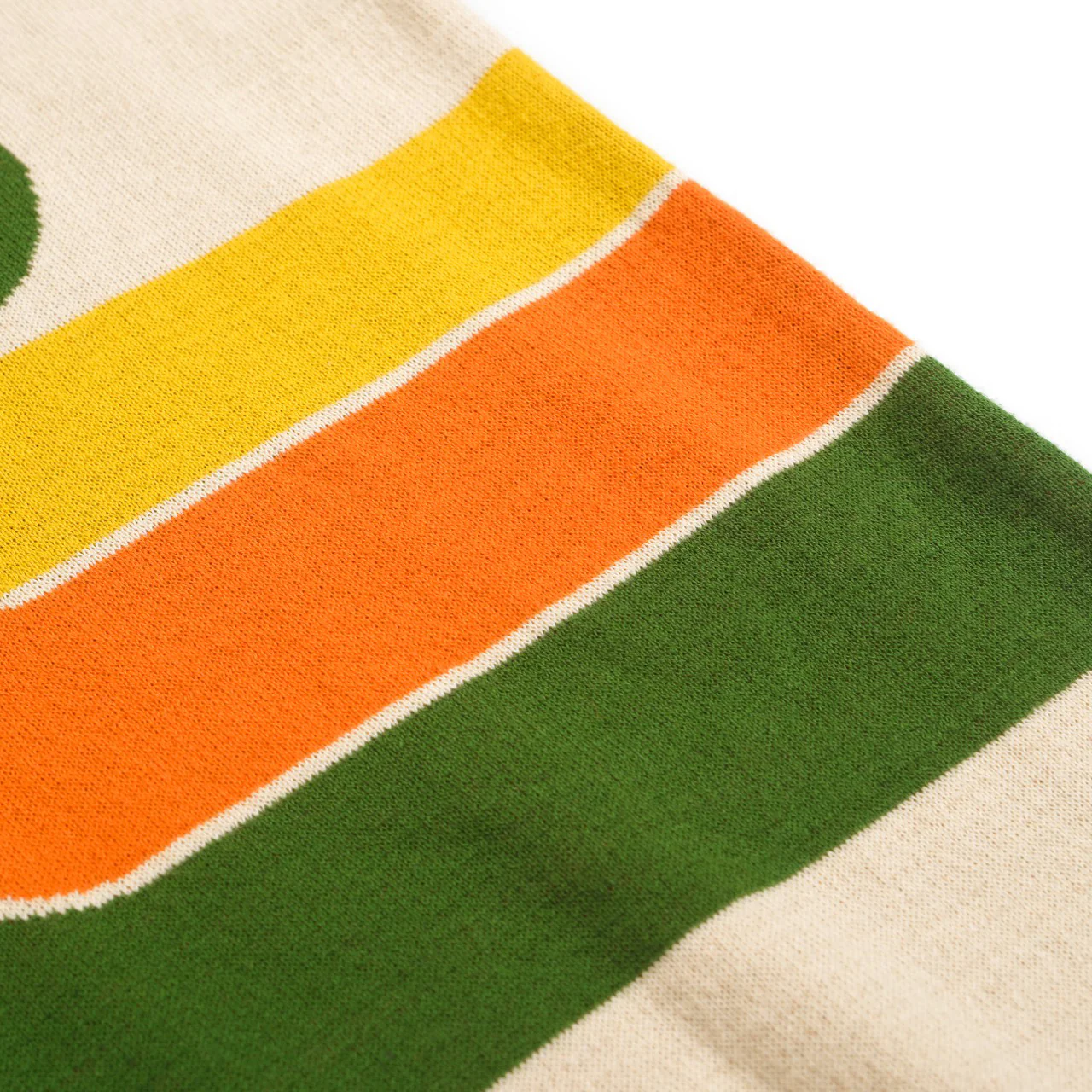 Men's Retro Knit Polo – Vintage Cream Button-Up with 70s Geometric Graphic - Image 6