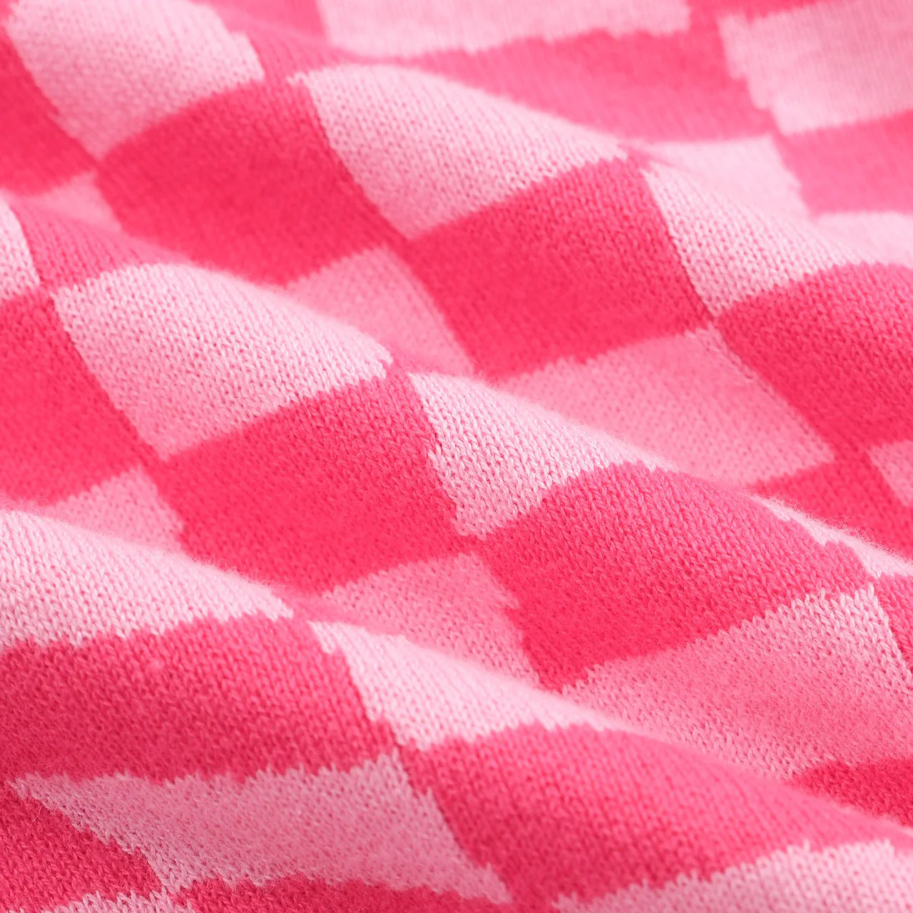 Men's Retro Knit Polo – Vintage Pink Checkerboard with Leopard Graphic - Image 8