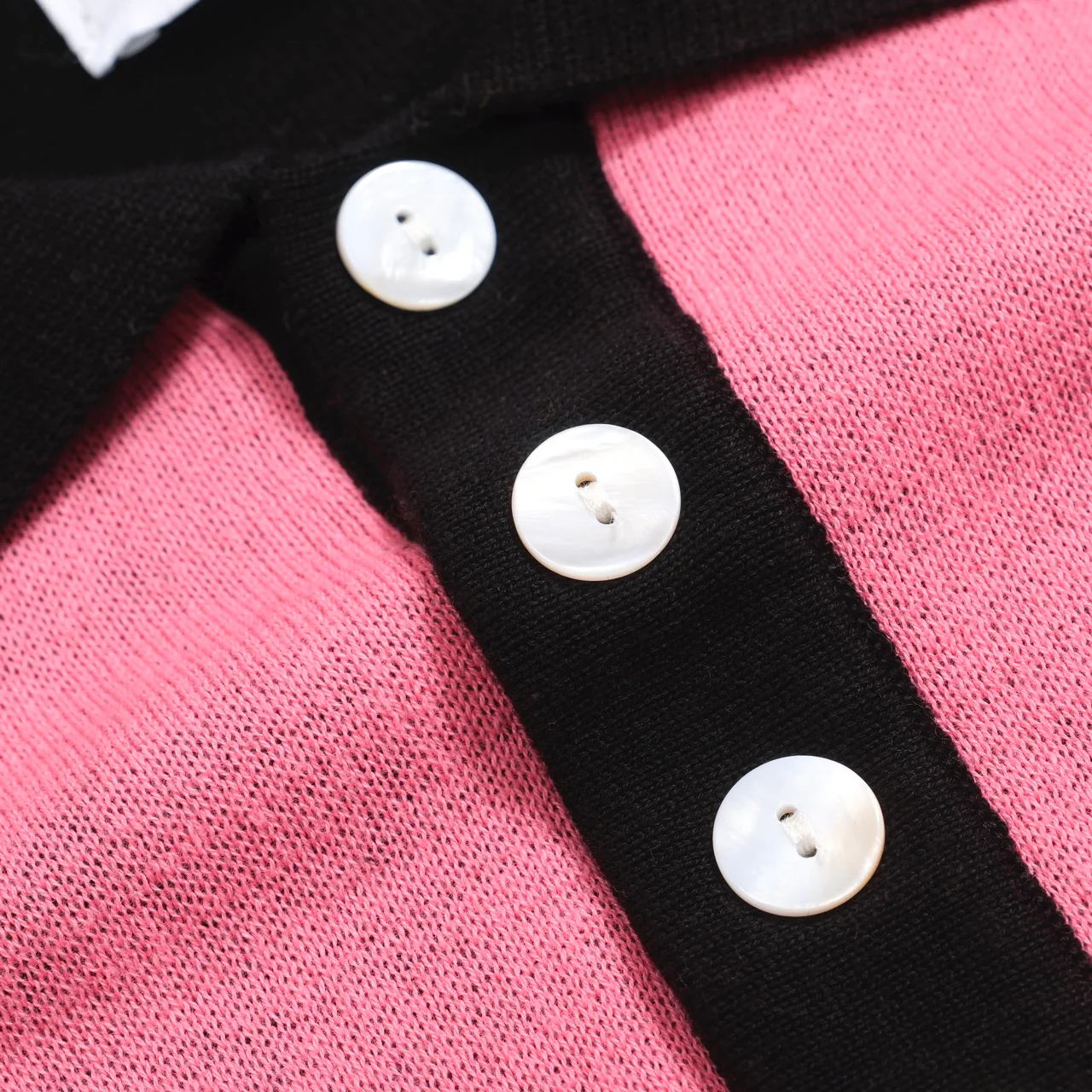 Men’s Retro Knit Shirt – Vintage Pink Button-Up Polo with Bird & Sunset Graphic - Image 5