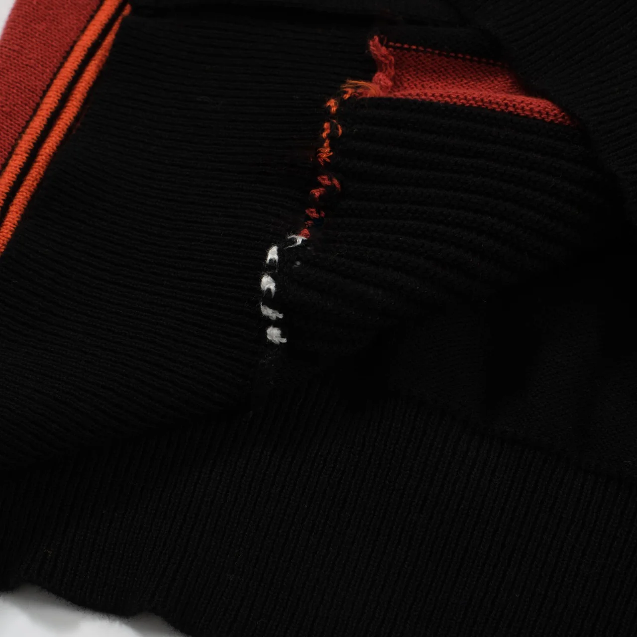 Men's Retro Stripe Knit Zip Polo – 60s Mod Style in Dark Red and Black - Image 6