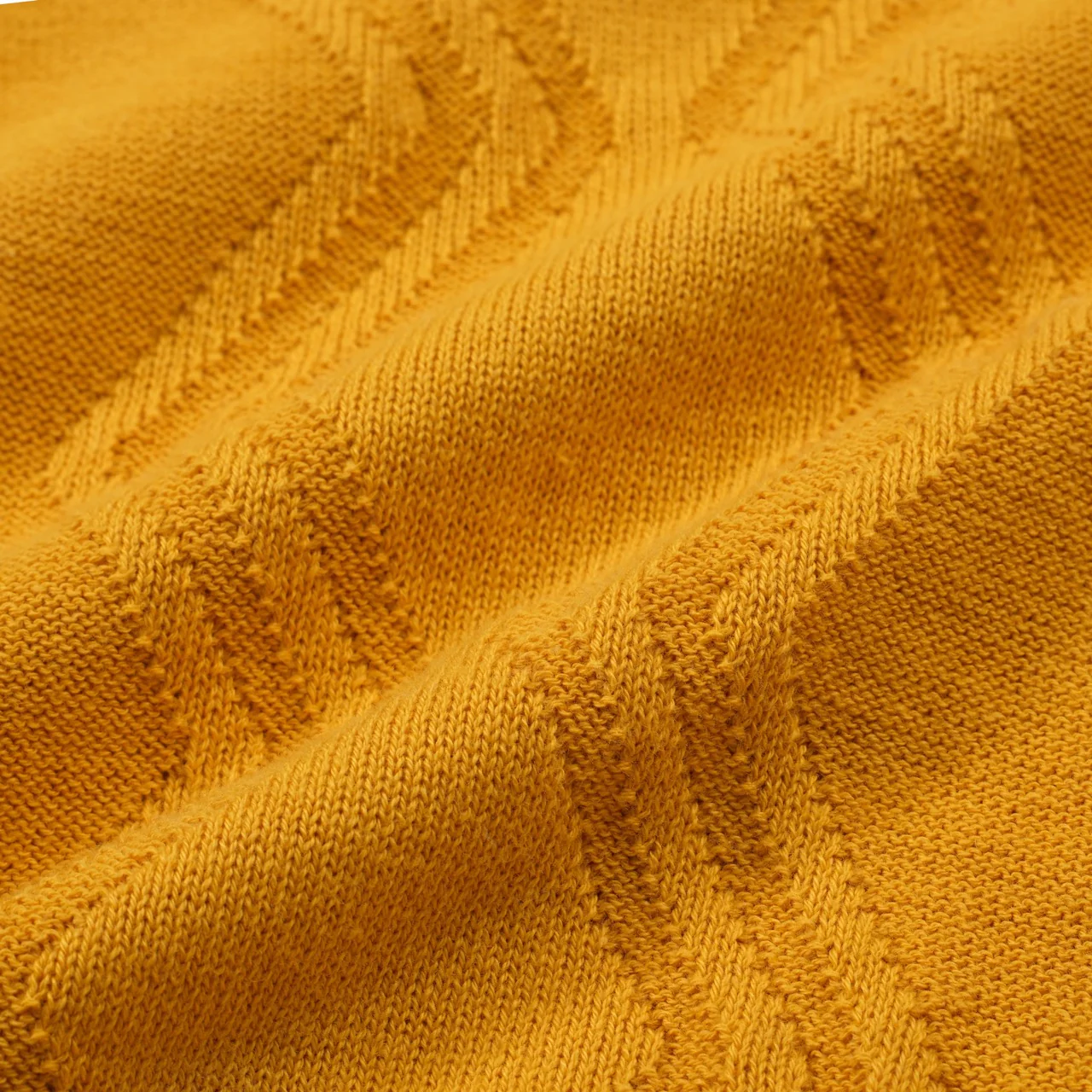 Men's Retro Yellow Textured Knit Polo – 60s Mod Short Sleeve Shirt - Image 6