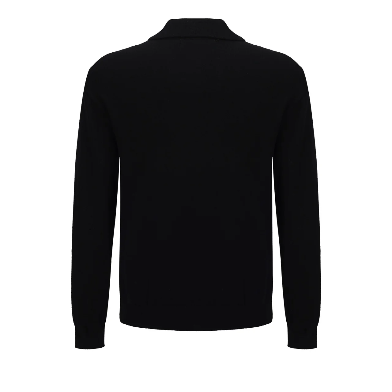Men’s Retro 1970s Zip-Up Knit Jacket – Vintage Black with Red & White Vertical Stripes - Image 8