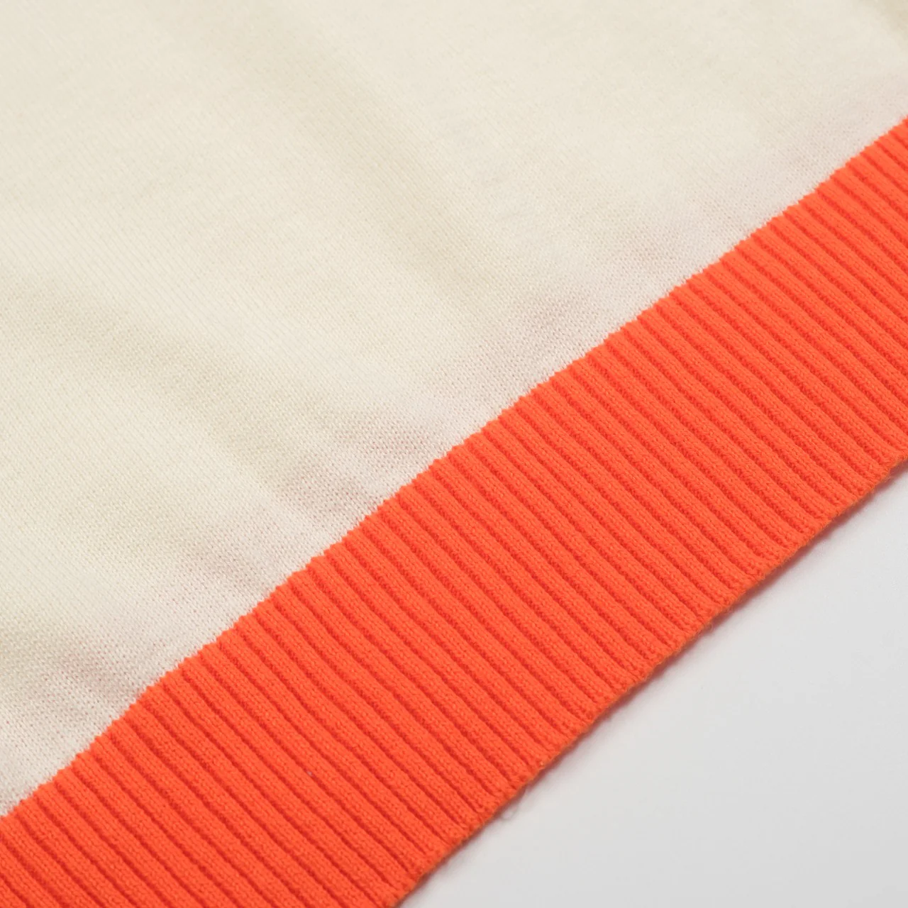 Men’s Cream Knitwear – Embroidered animal with Orange Trim - Image 7