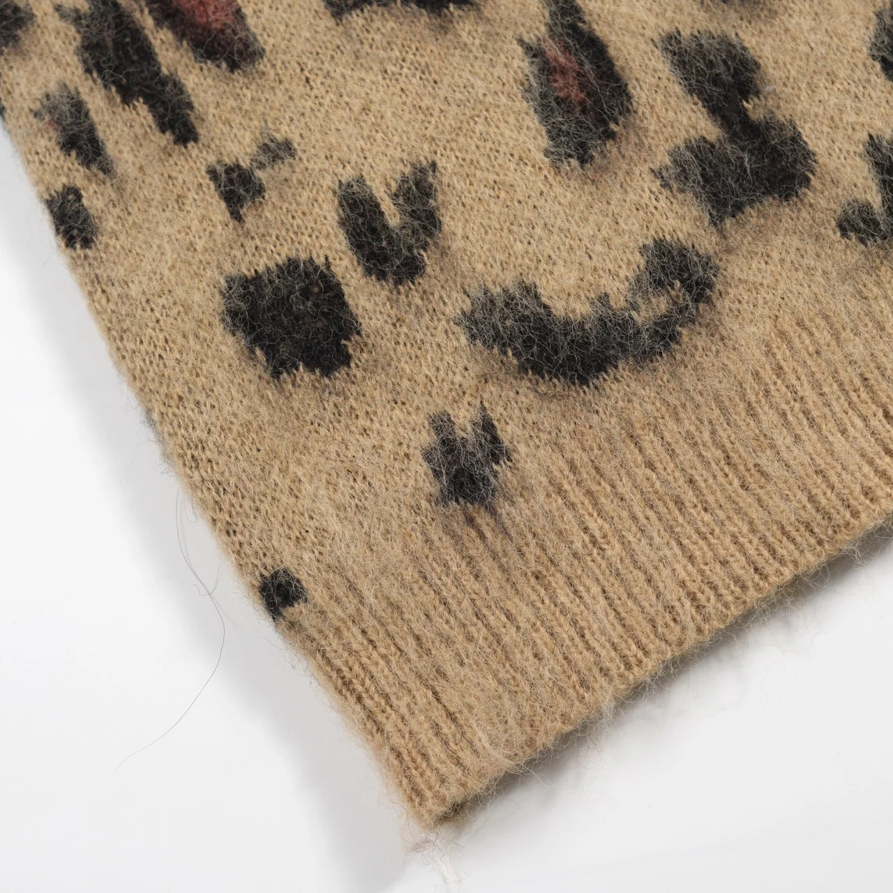 Men’s Fuzzy Leopard Print Sweater – 70s Wild Style - Image 6