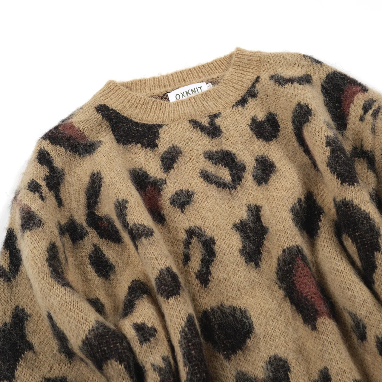 Men’s Fuzzy Leopard Print Sweater – 70s Wild Style - Image 8