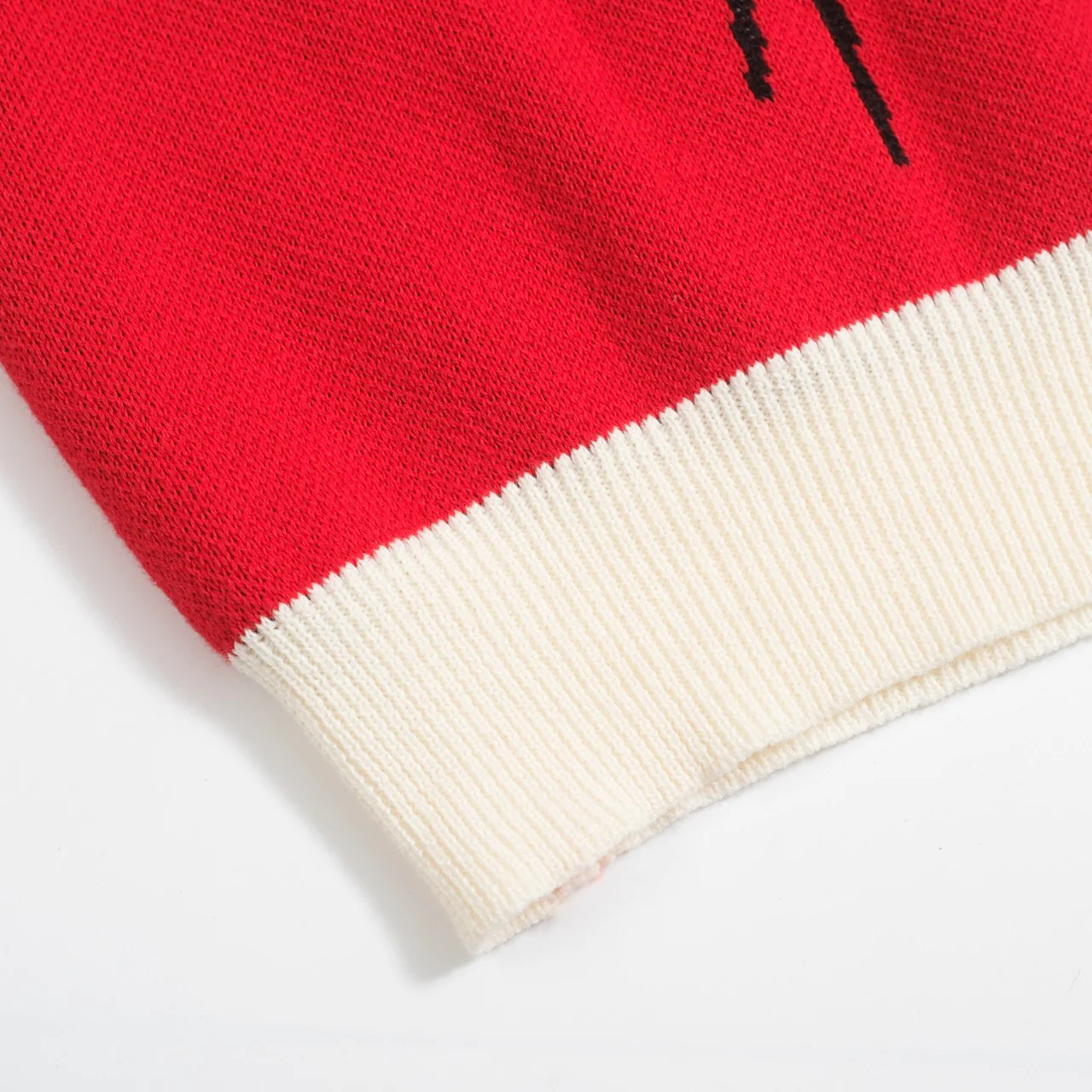 Men's Vintage Red Knit Shirt – Retro Tiger Graphic Button-Up Polo - Image 6
