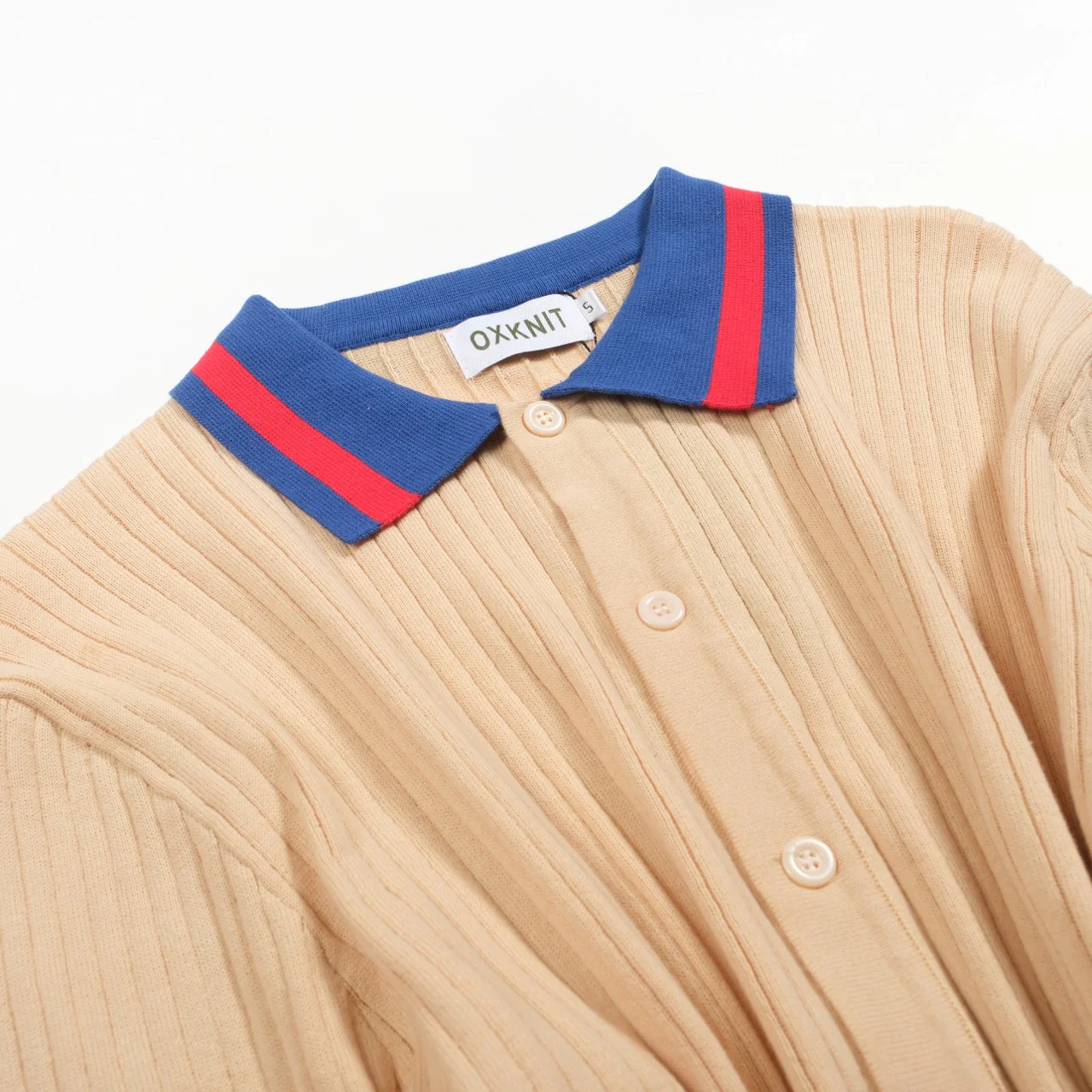 Men's apricot pit bar vintage aesthetic knitted cardigan - Image 8