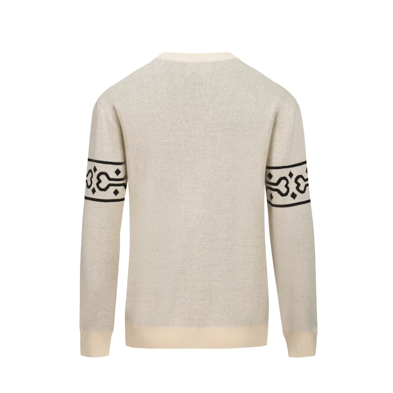 Men's apricot puppy design jacquard V-neck knitwear - Image 3