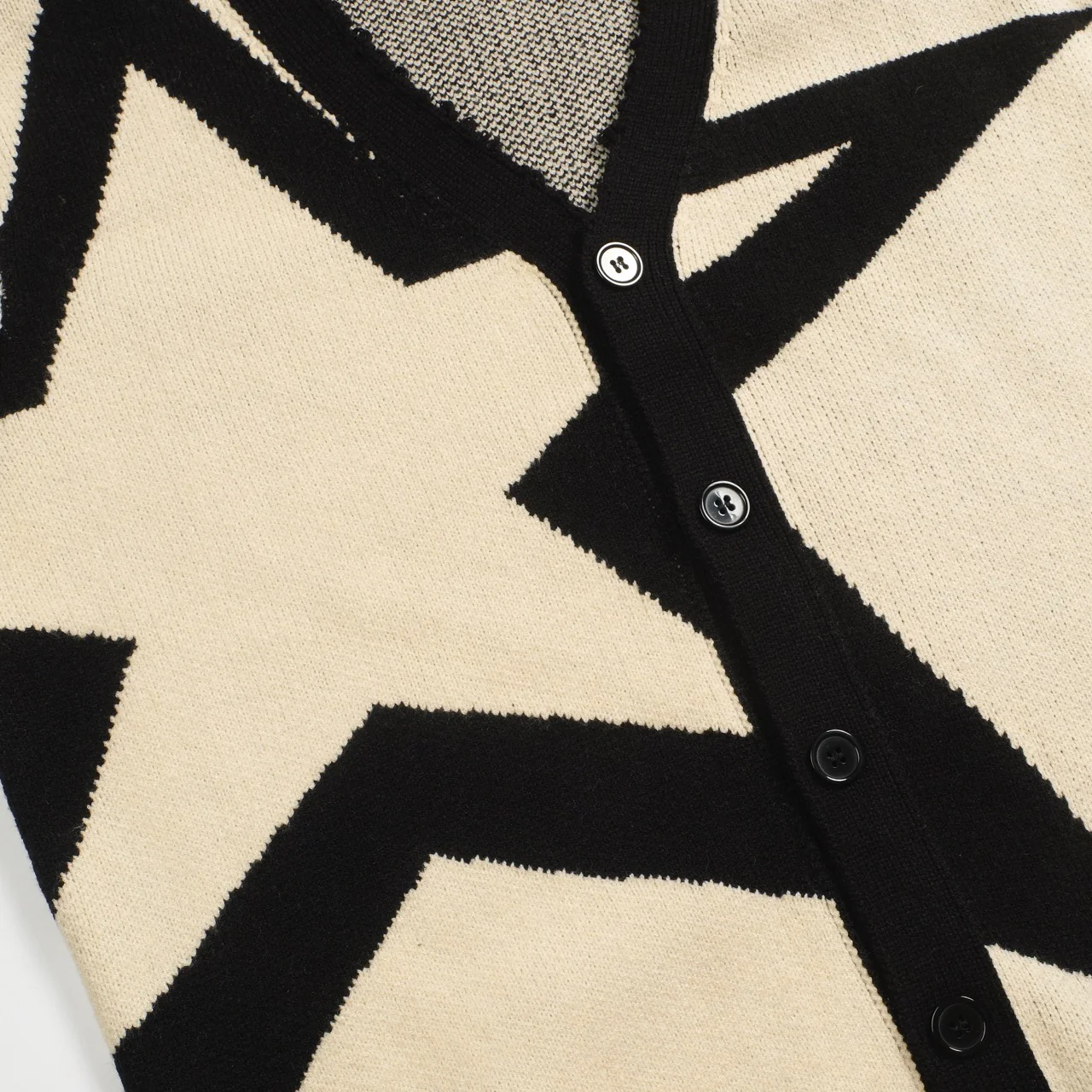 Men's apricot star jacquard knit sweater jacket - Image 2