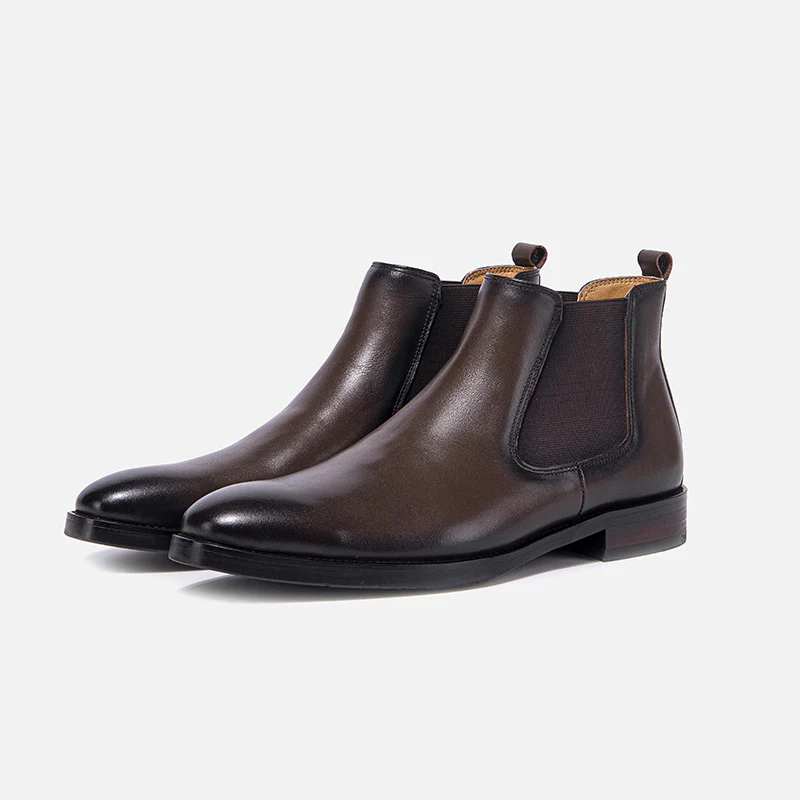 Men's Autumn and Winter Pointed Thick-soled Leather Boots Martin Boots - Image 4