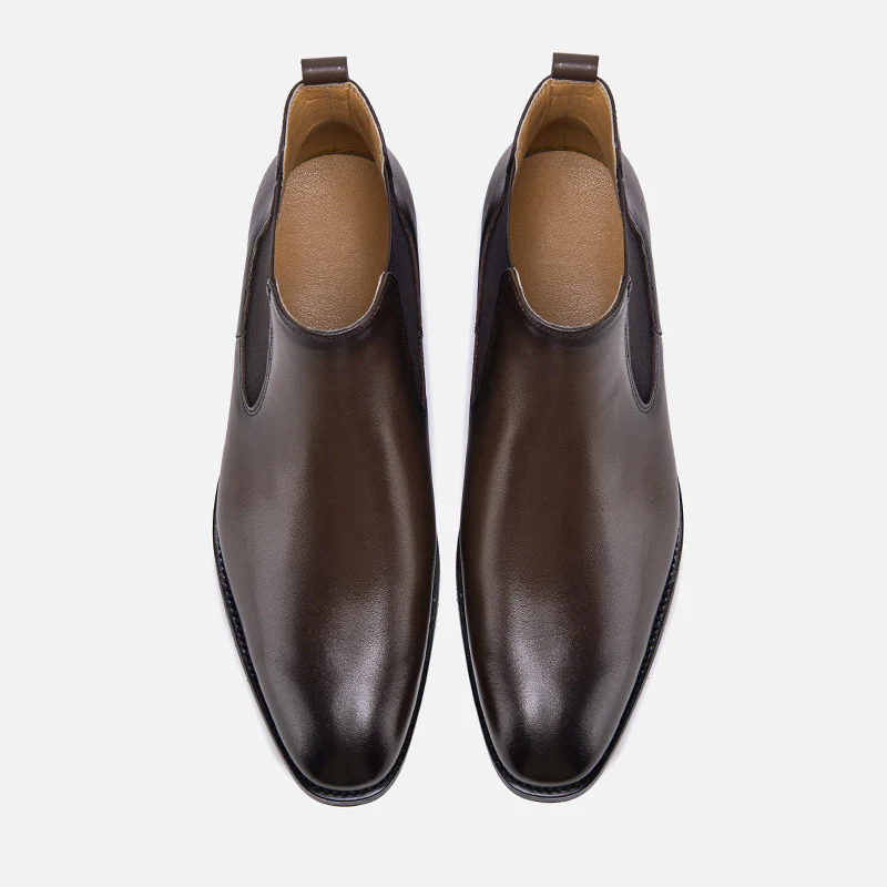 Men's Autumn and Winter Pointed Thick-soled Leather Boots Martin Boots - Image 6