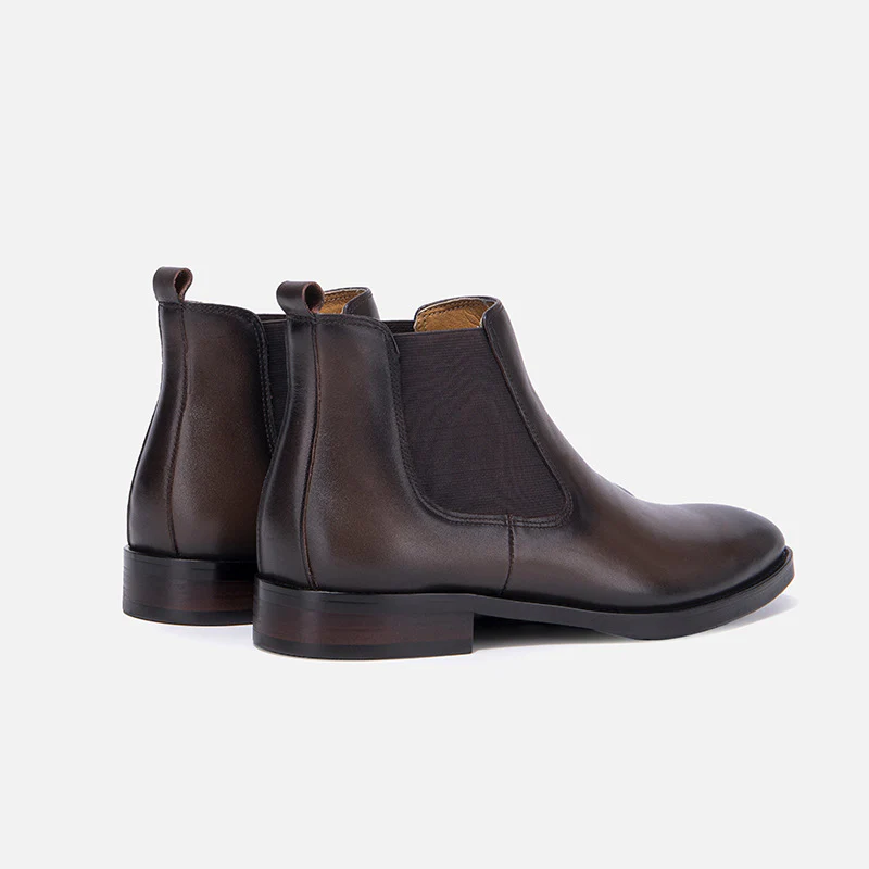 Men's Autumn and Winter Pointed Thick-soled Leather Boots Martin Boots - Image 8