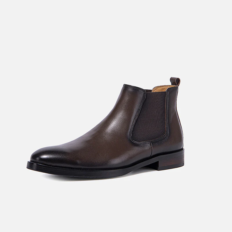 Men's Autumn and Winter Pointed Thick-soled Leather Boots Martin Boots - Image 9