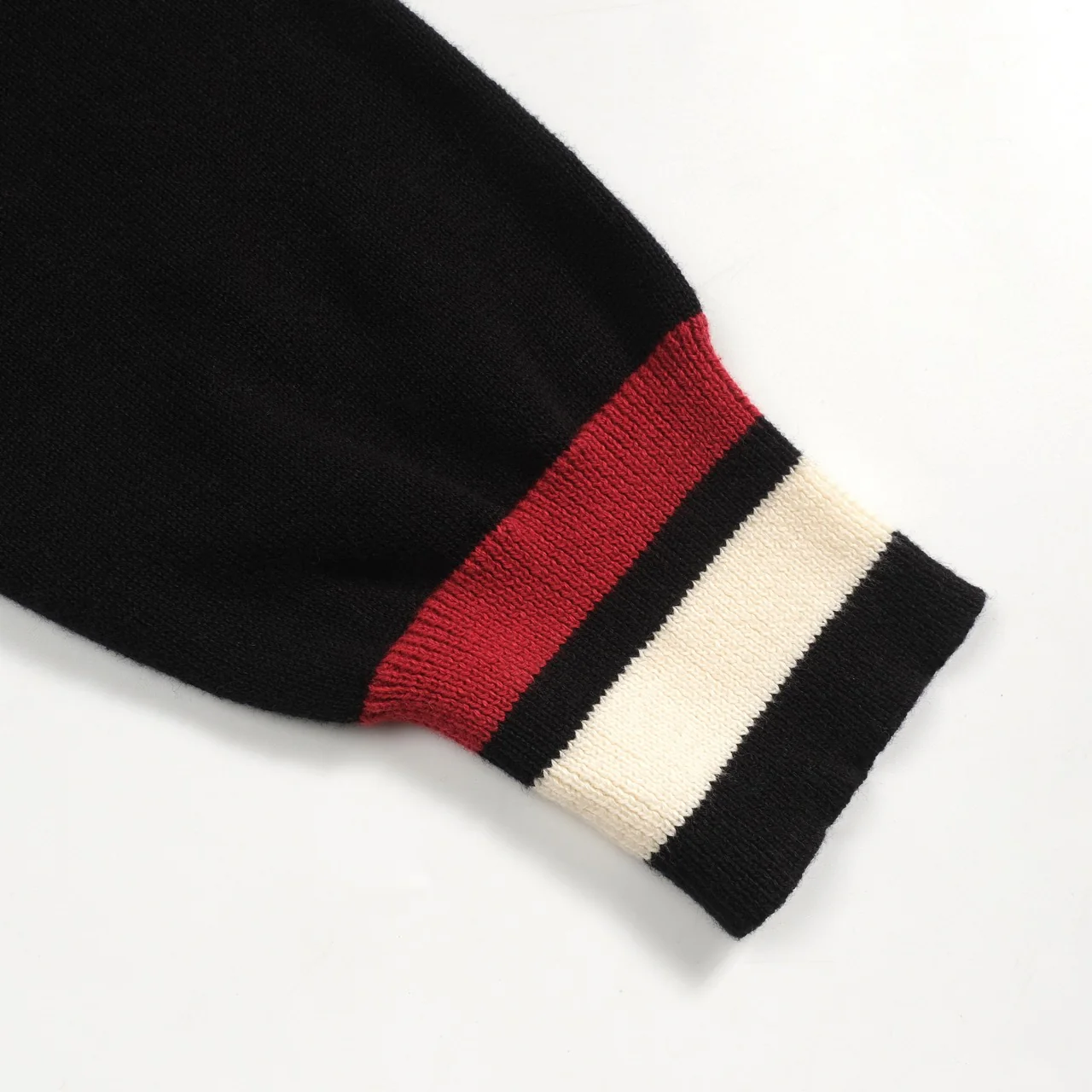 Men's black embroidered black cat head casual knitwear - Image 6
