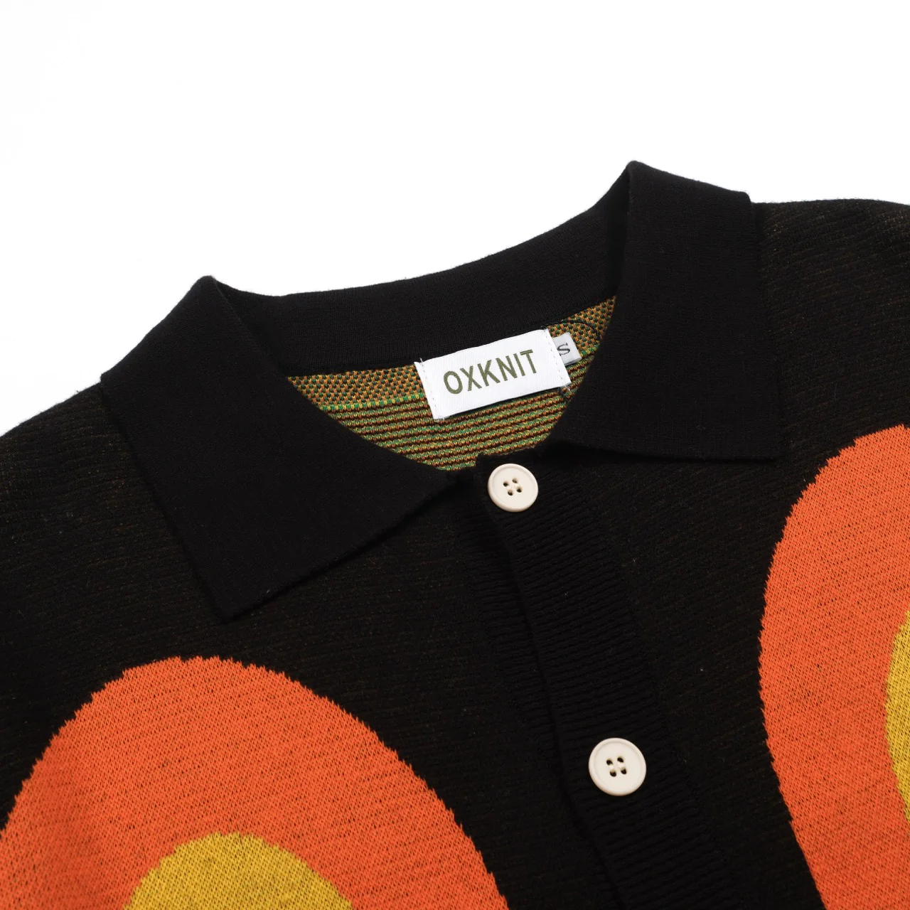 Men's black geometric vintage knit cardigan - Image 4