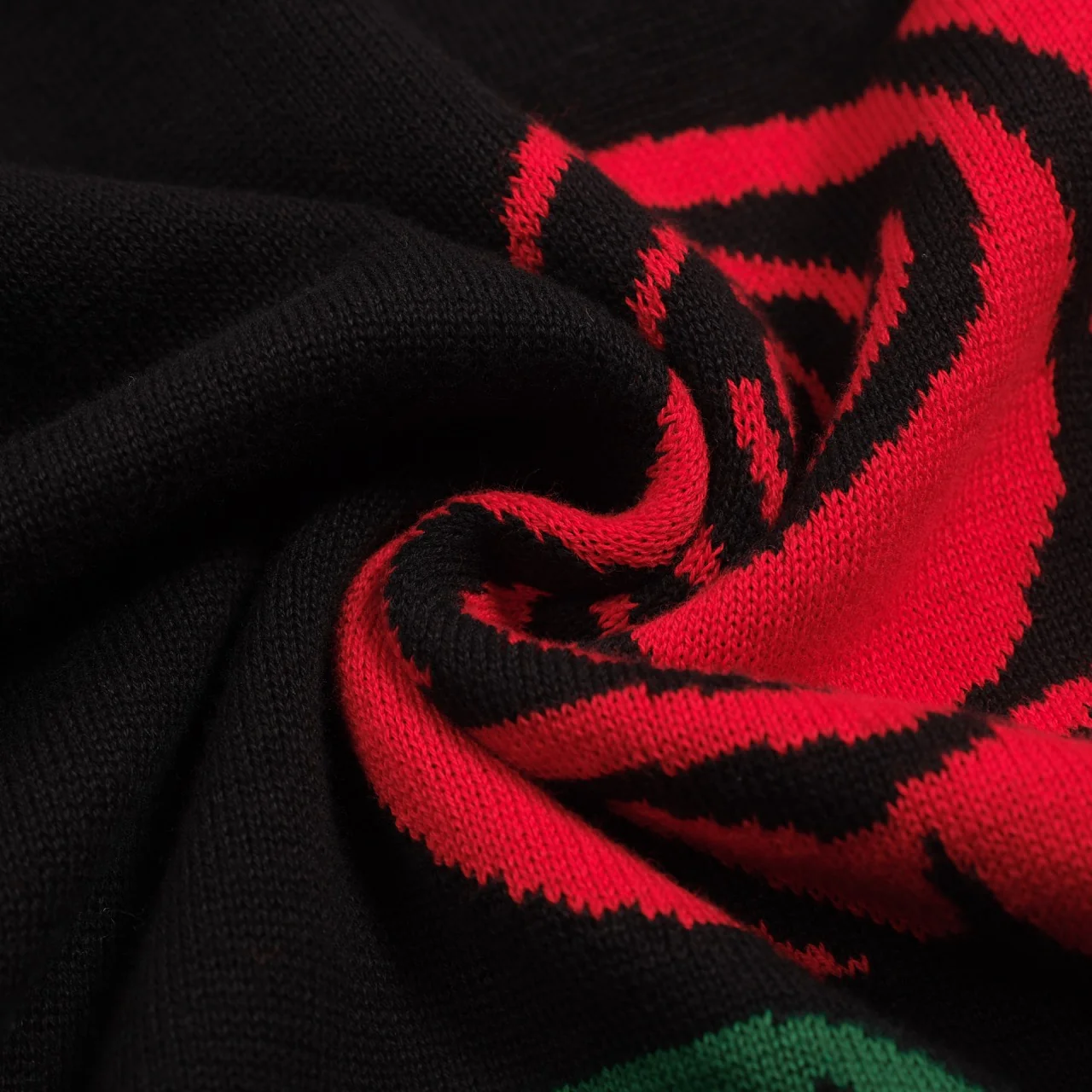 Men's black retro rose jacquard high-neck knitwear - Image 9
