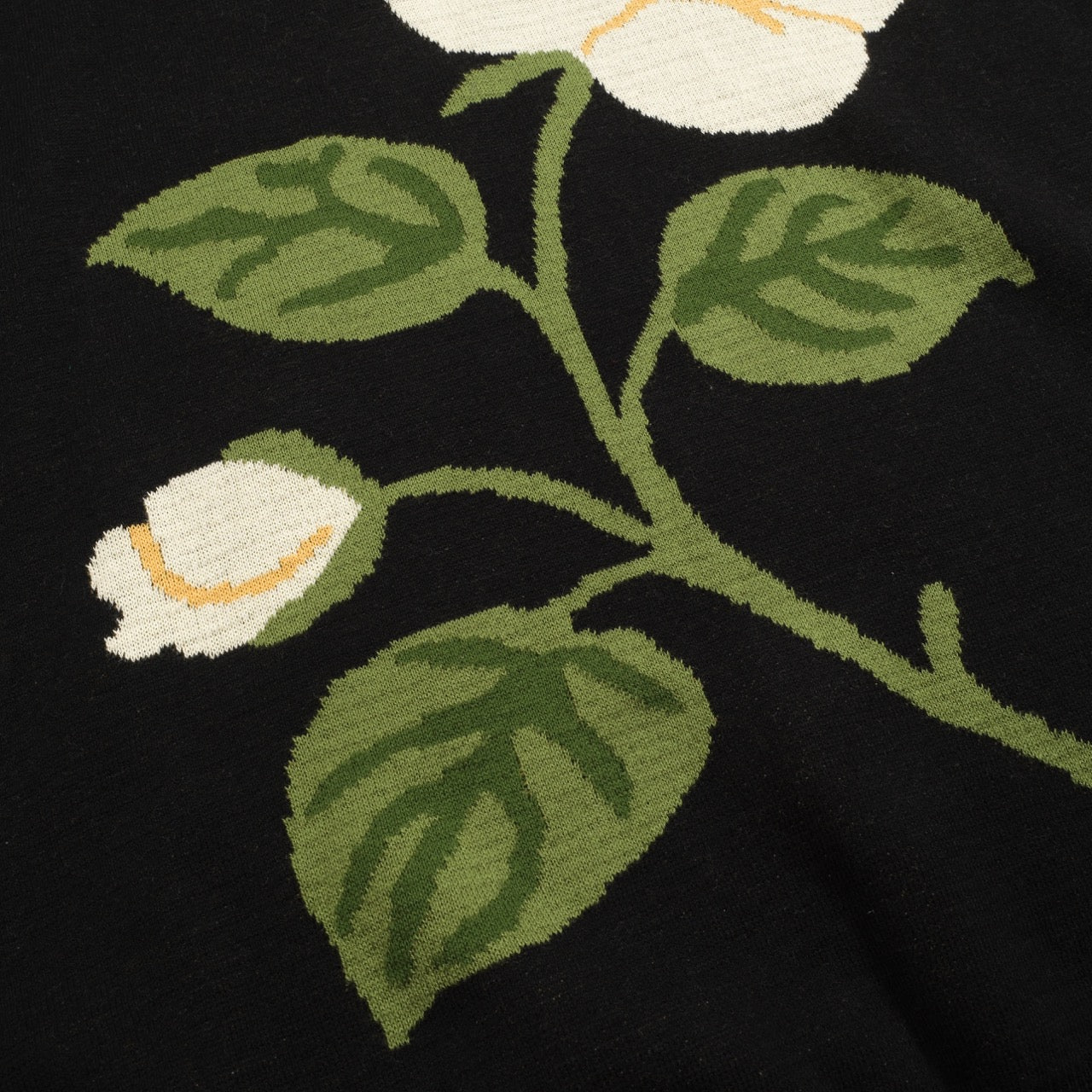 Men's black rose jacquard vintage polo knitwear - Image 6