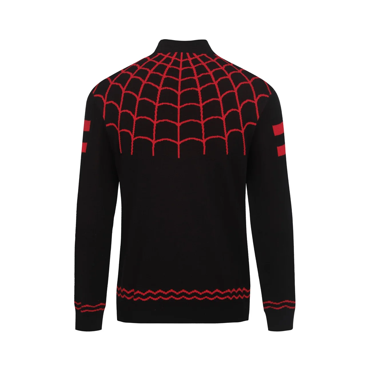 Men's black spider-web vintage striped high-neck knitwear - Image 3