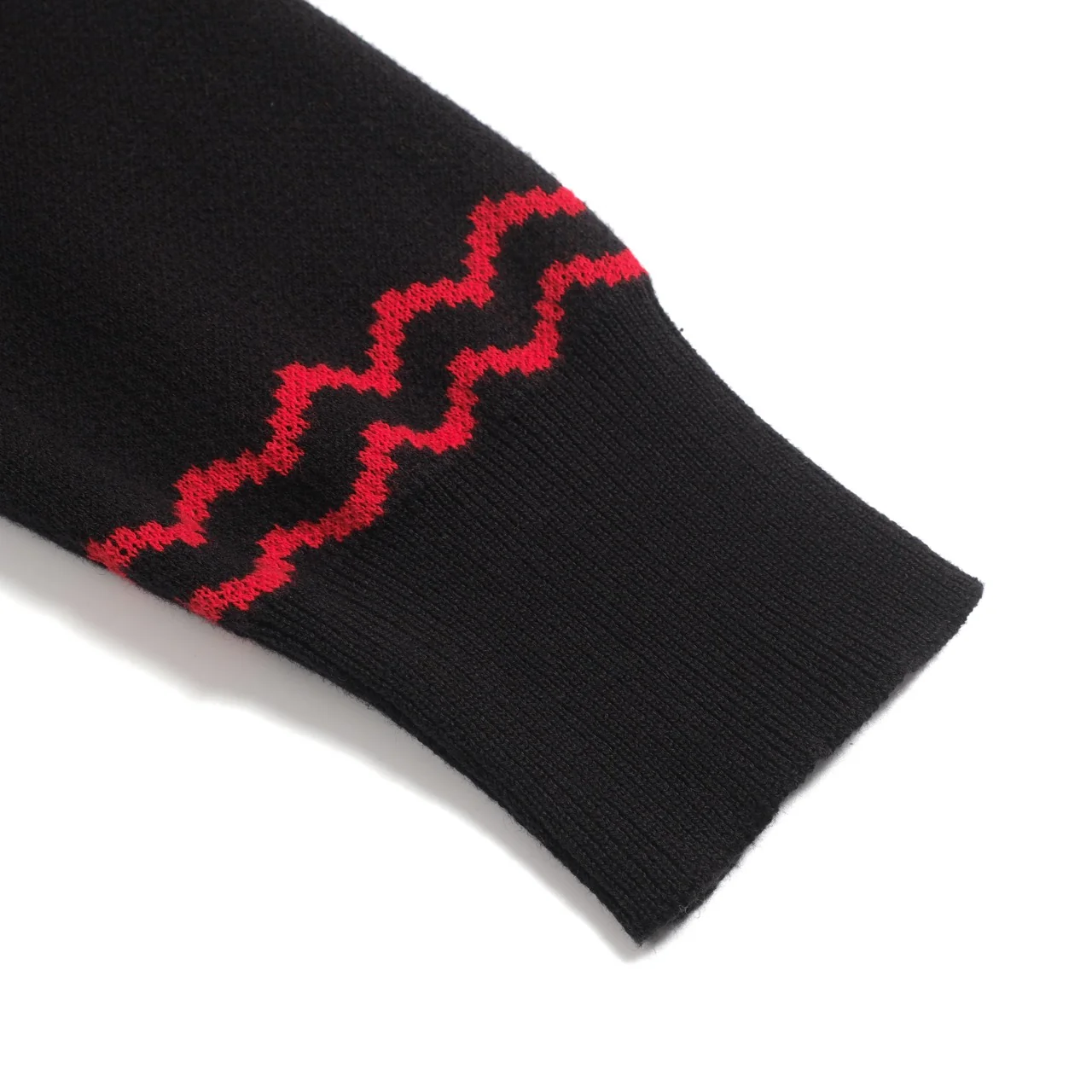 Men's black spider-web vintage striped high-neck knitwear - Image 6
