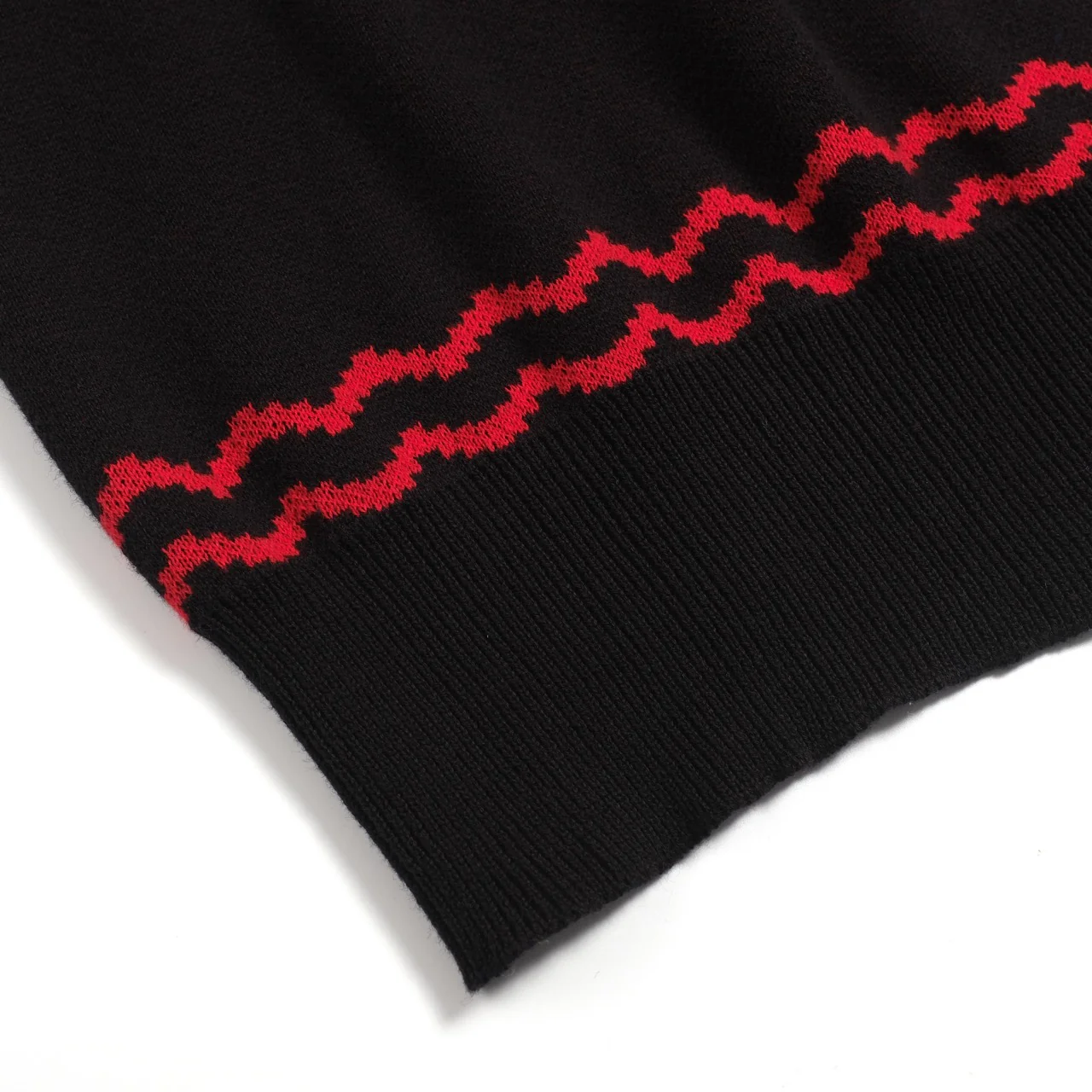 Men's black spider-web vintage striped high-neck knitwear - Image 8
