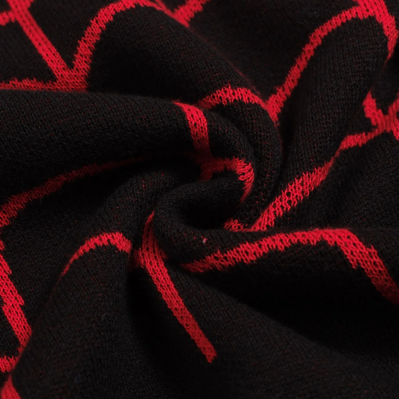Men's black spider-web vintage striped high-neck knitwear - Image 9