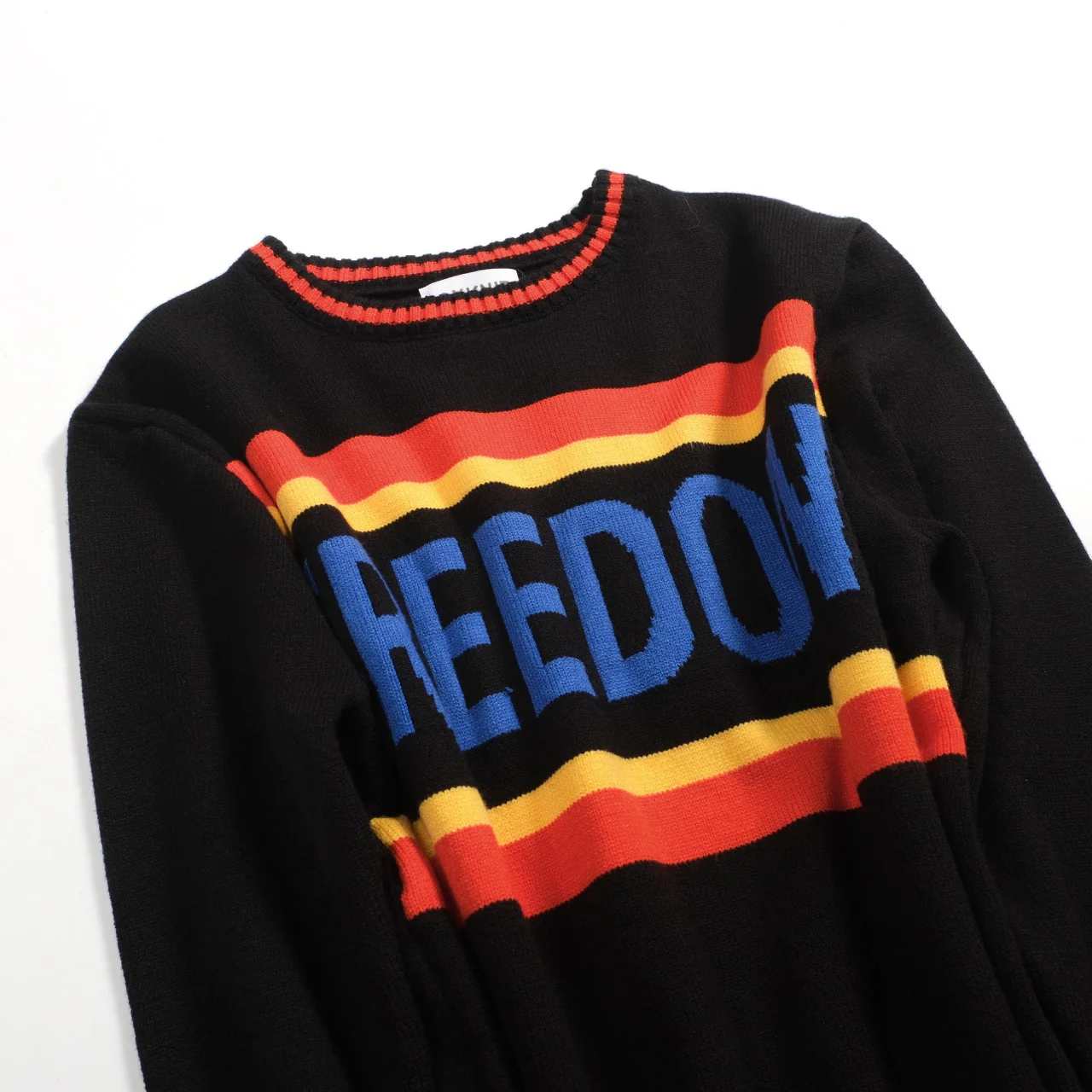 Men's black striped "Freedom" knitted sweater - Image 7