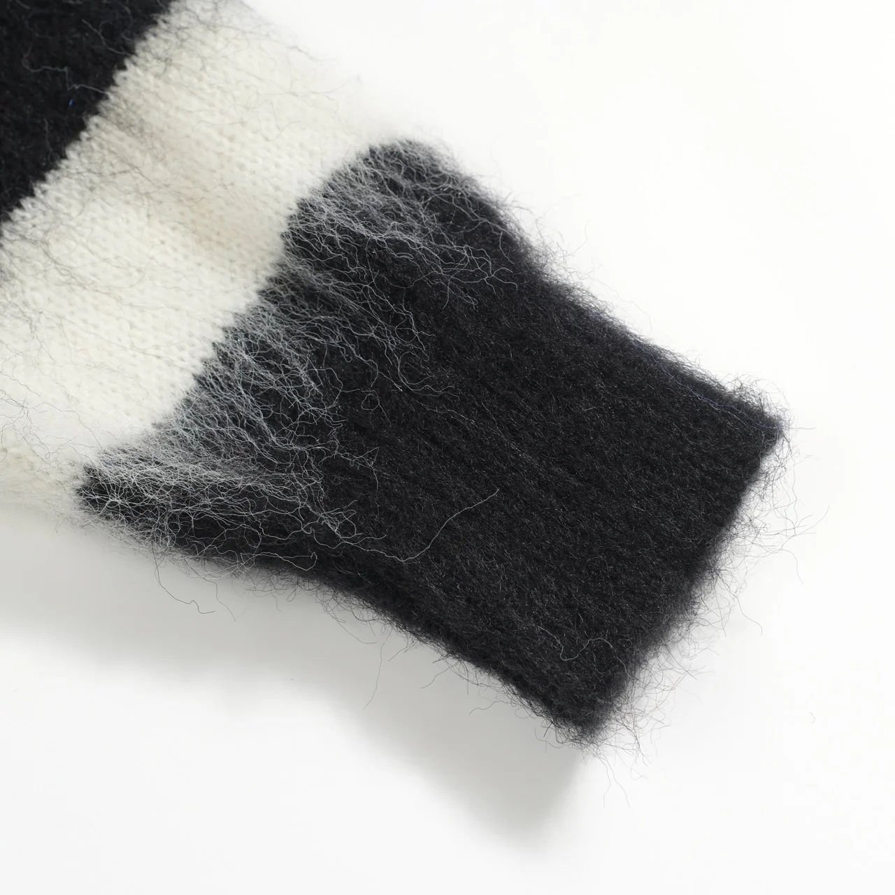 Men's black striped vintage plush knit sweater - Image 6