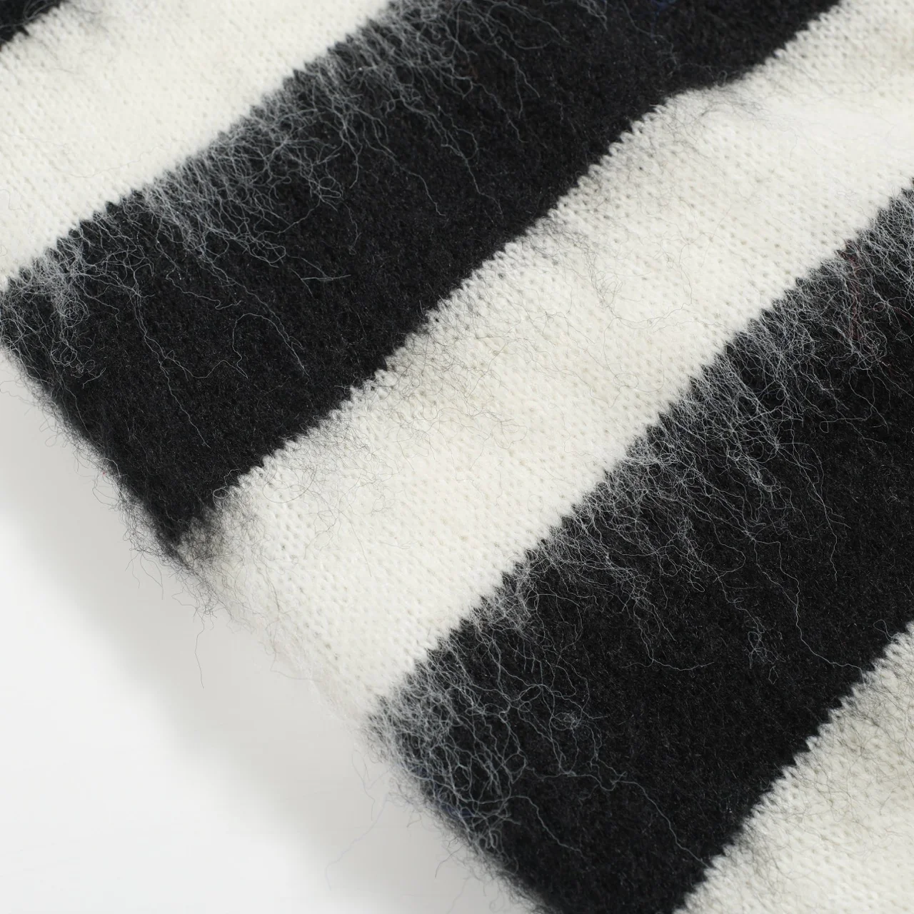 Men's black striped vintage plush knit sweater - Image 8