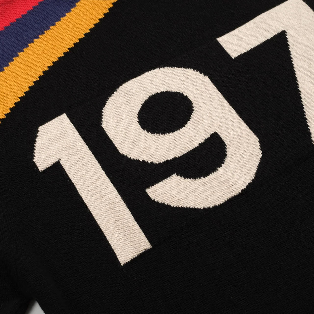 Men's black vintage 1977 jacquard knit T-shirt - Image 6