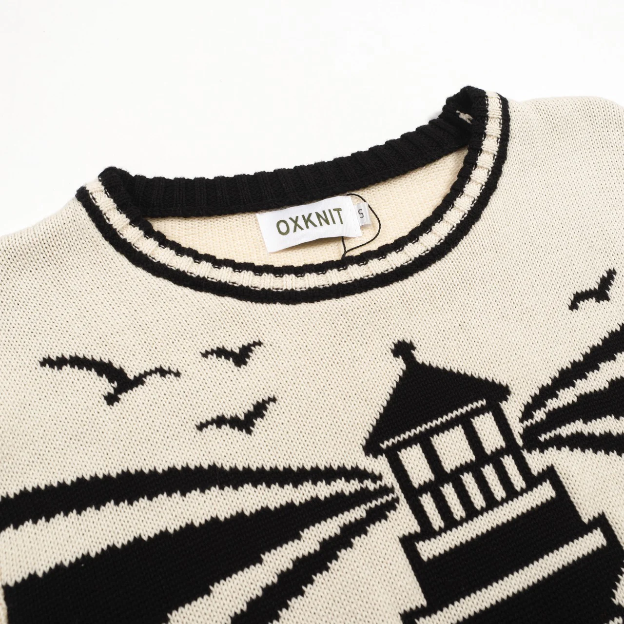 Men's black vintage pattern jacquard knitwear - Image 4