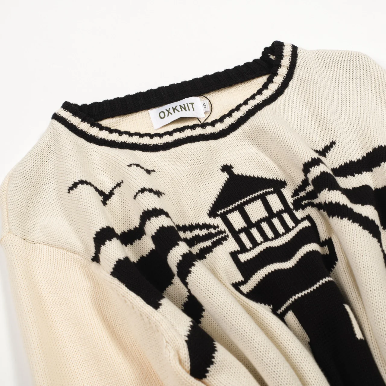 Men's black vintage pattern jacquard knitwear - Image 8