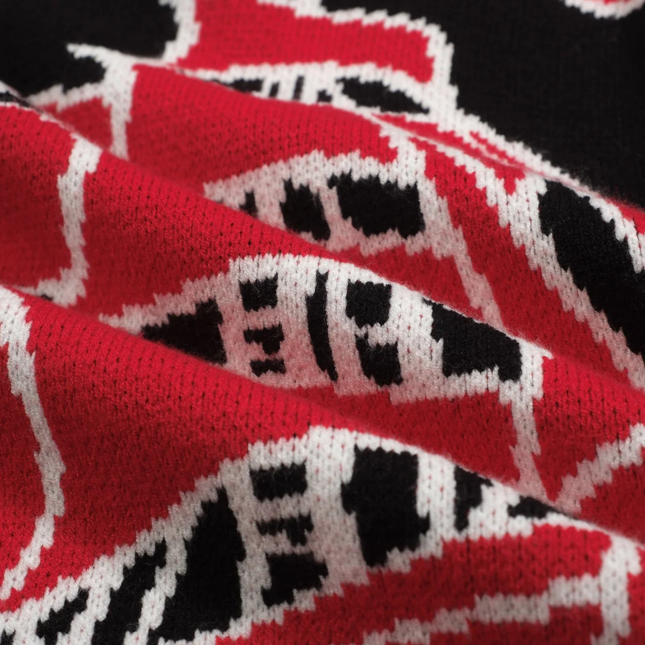 Men's black vintage patterned jacquard sweater - Image 10