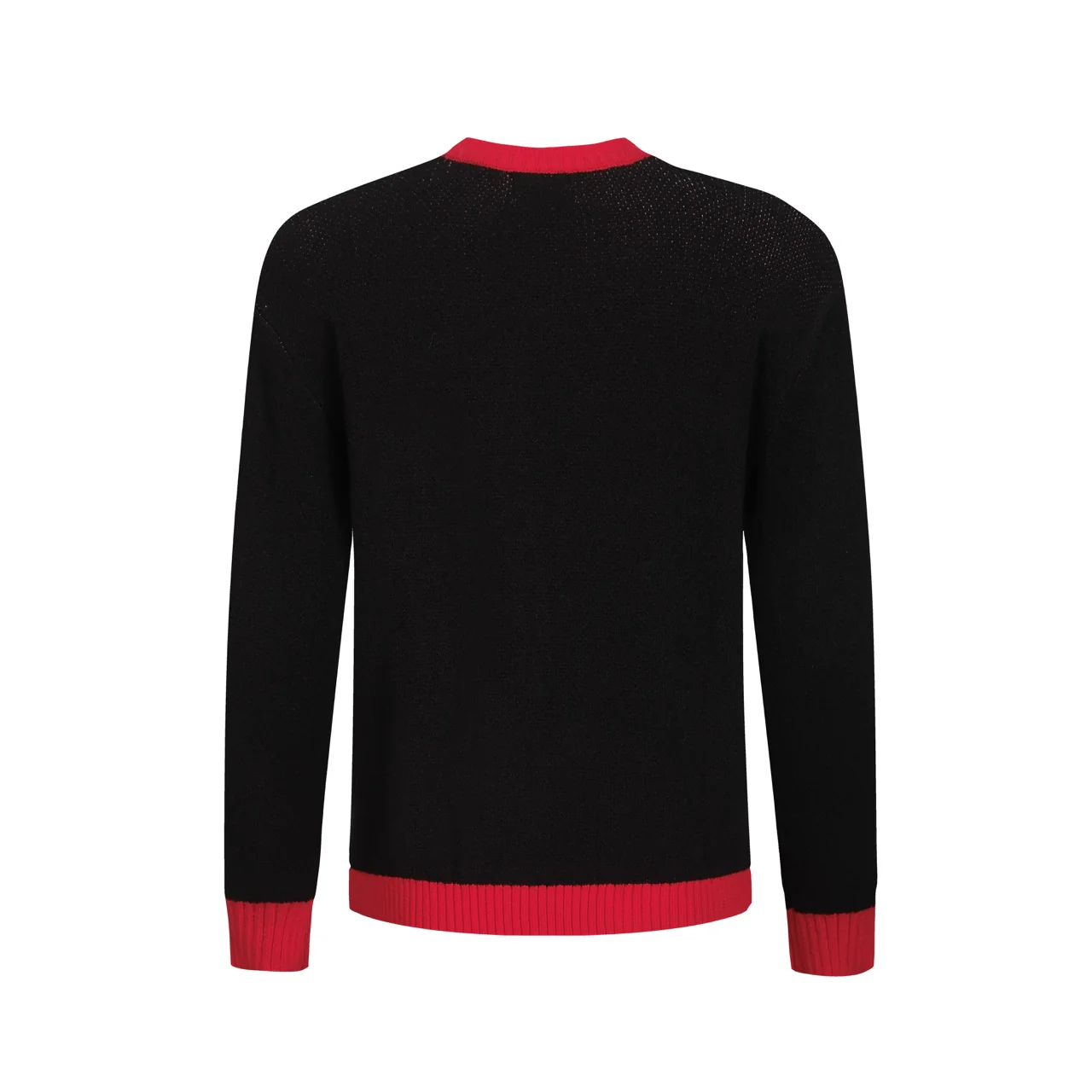 Men's black vintage patterned jacquard sweater - Image 3