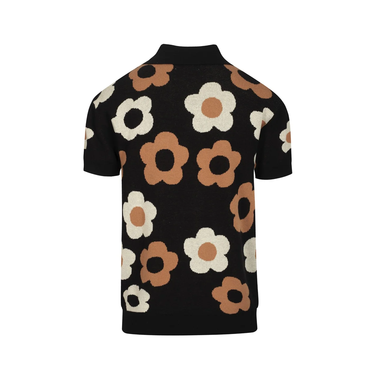 Men's black vintage vintage floral jacquard cardigan - Image 3