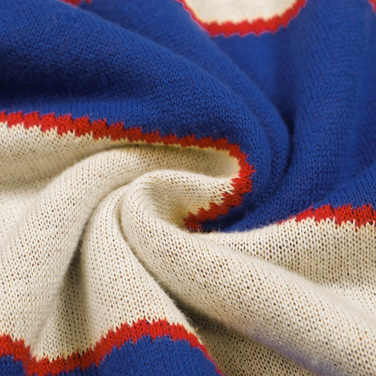 Men's blue fashionable striped vintage jacquard high-neck knitwear - Image 7